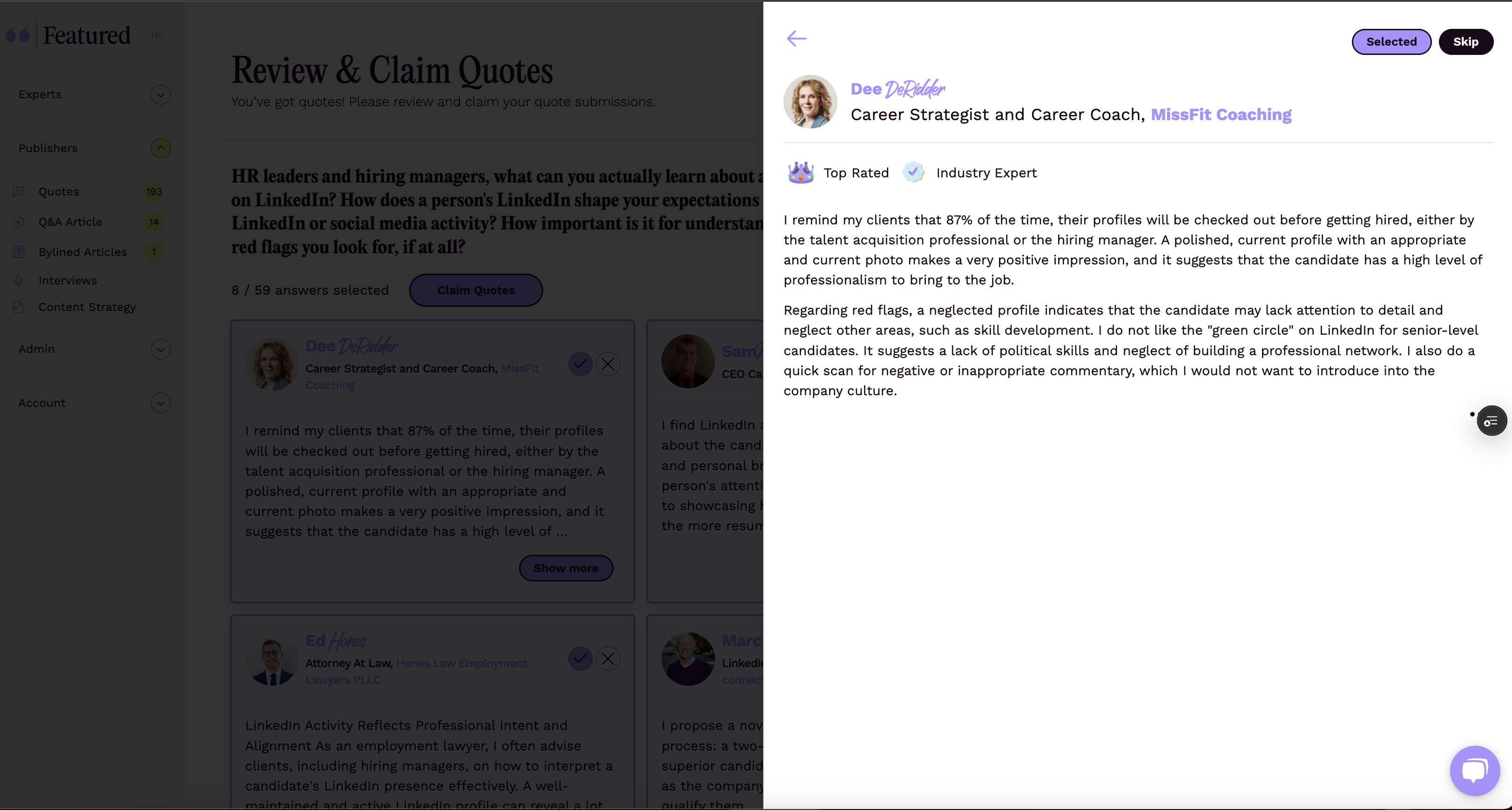 Featured.com Quote Requests